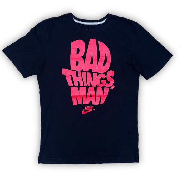 Nike Other - Nike Sportswear Bad Things Man Red Black Graphic T-Shirt Font Tee Streetwear Men
